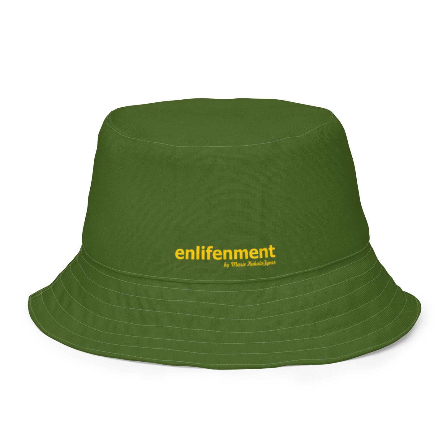 The FLOWER LOVE Collection - "Butterfly Beauty" Design Premium Reversible Bucket Hat - Dark Green Inside - Beach Hat, Gifts for Her