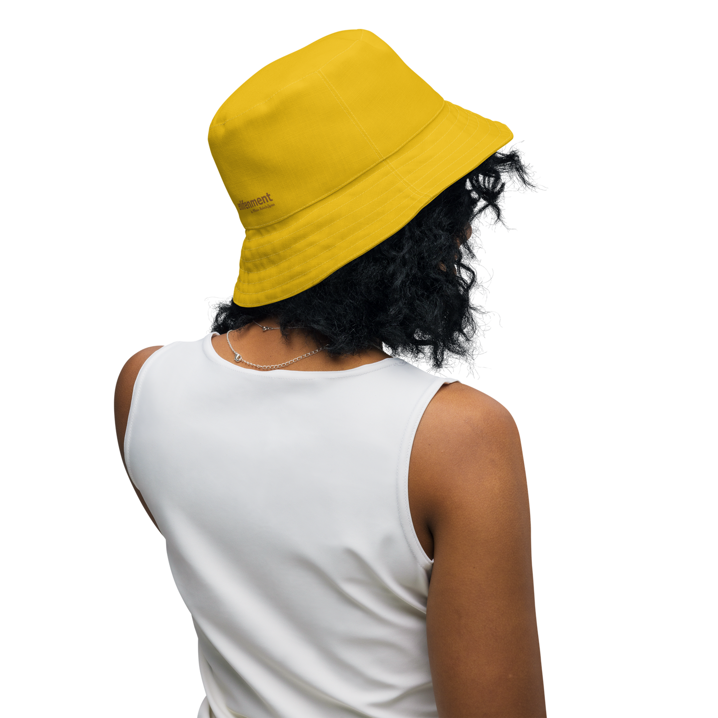 The FLOWER LOVE Collection - "Daisy Daydreams" Design Premium Reversible Bucket Hat - Yellow Inside - Beach Hat, Gifts for Her