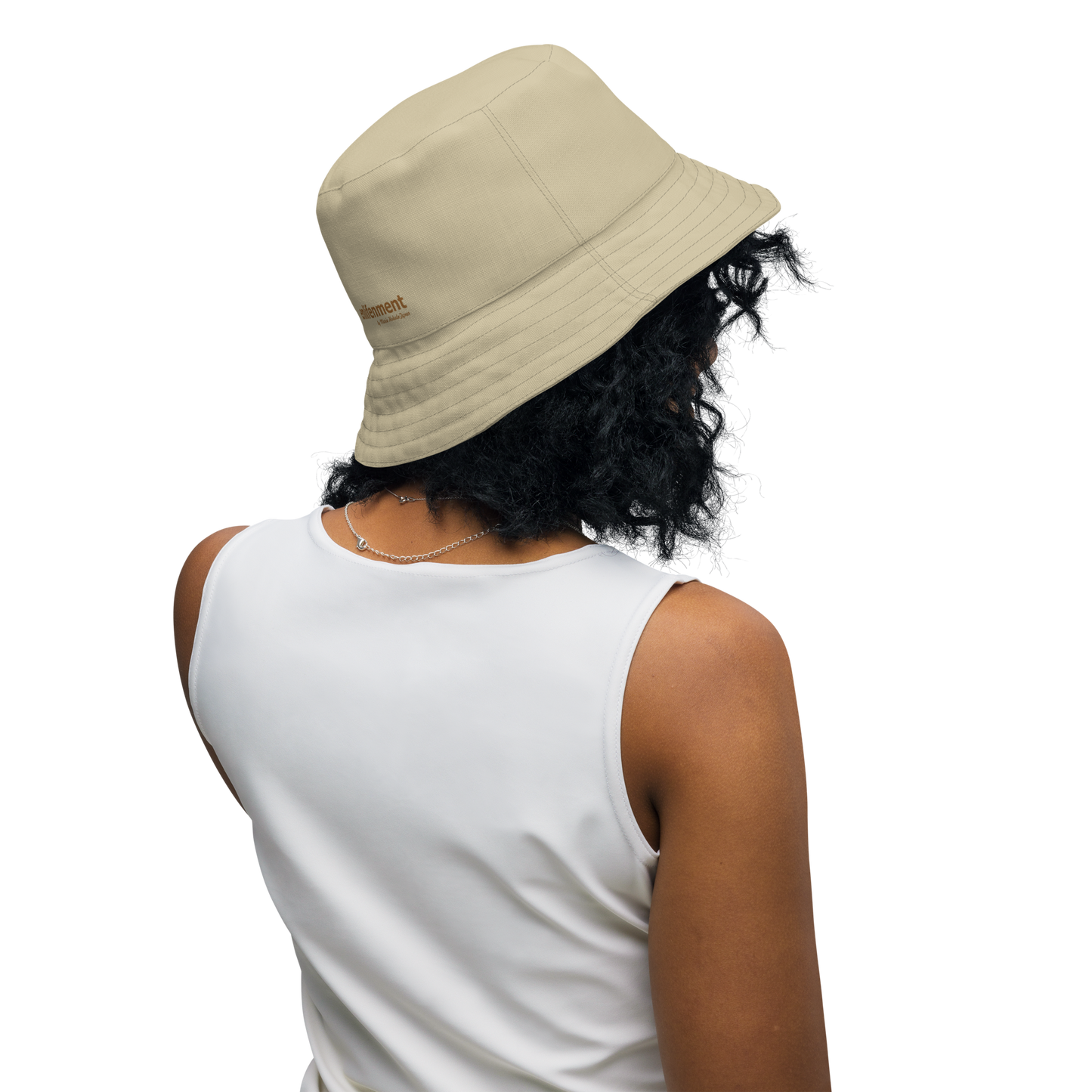 The EARTH LOVE Collection - "Rock Renaissance" Design Premium Reversible Bucket Hat - Light Beige Inside - Beach Hat, Gifts for Her, Gifts for Him