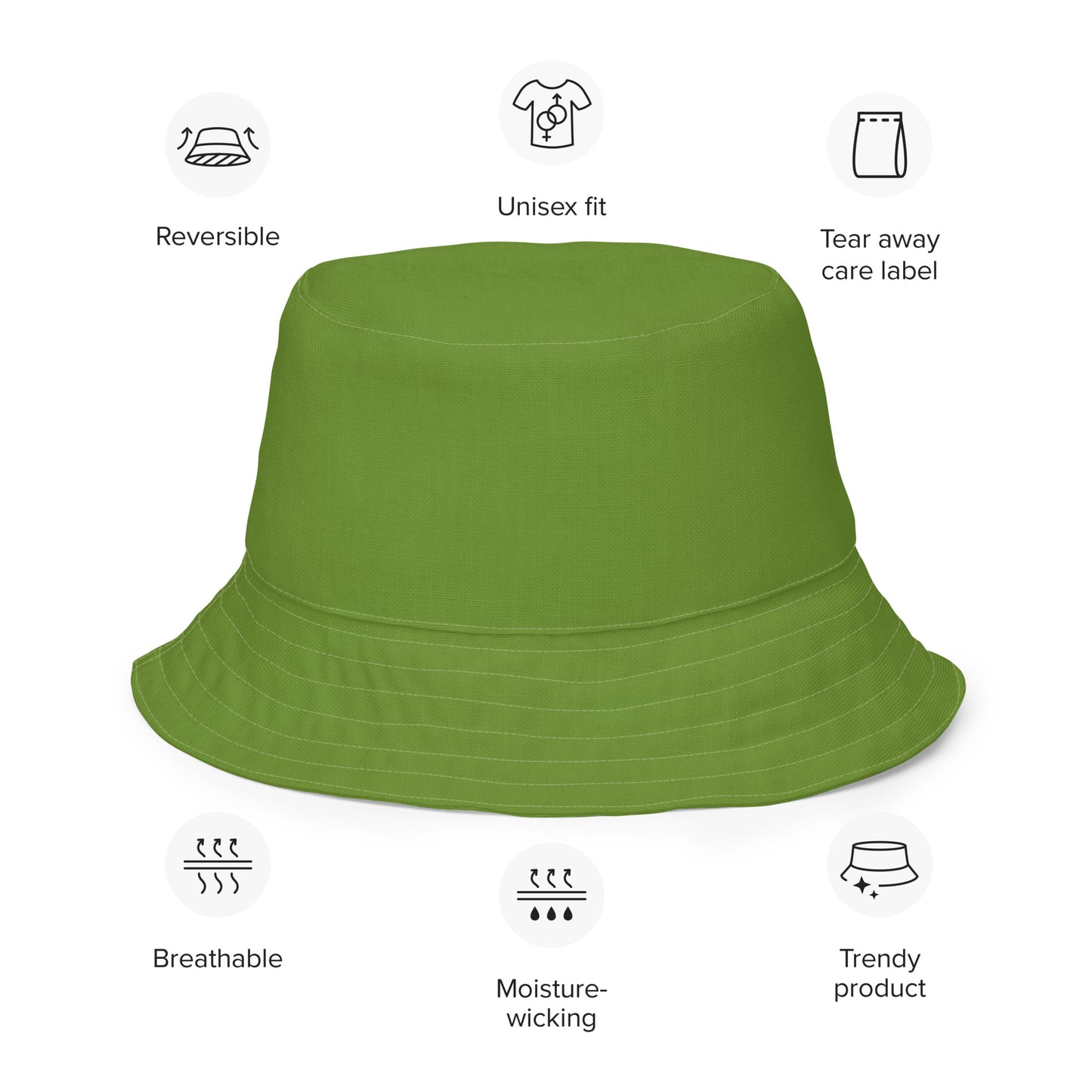 The FLOWER LOVE Collection - "Wildflower Wonder" Design Premium Reversible Bucket Hat - Green Inside - Wildflower Hat, Gifts for Her
