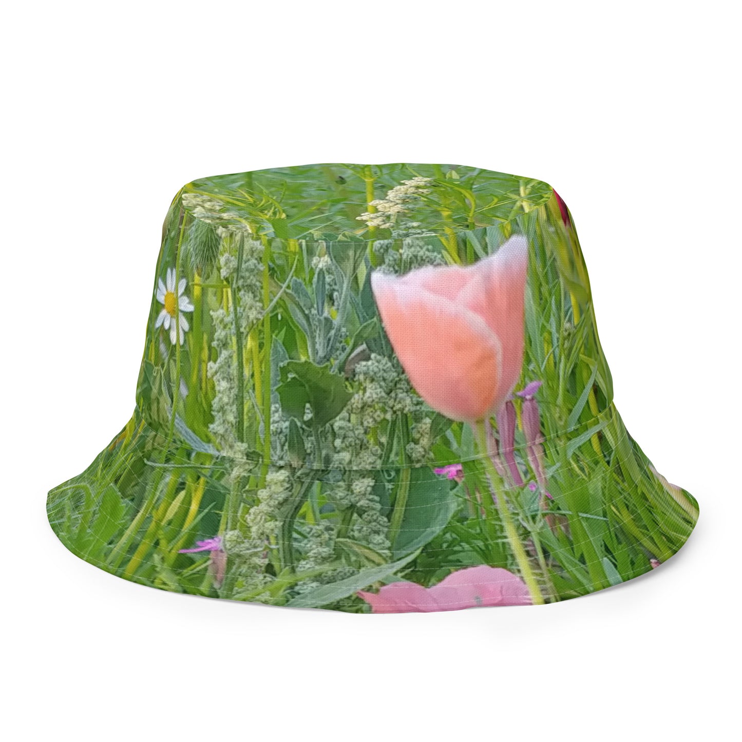 The FLOWER LOVE Collection - "Wildflower Wonder" Design Premium Reversible Bucket Hat - Green Inside - Wildflower Hat, Gifts for Her