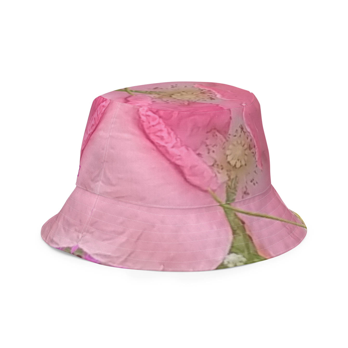 The FLOWER LOVE Collection - "Pretty Pink Poppies" Design Premium Reversible Bucket Hat - Pink Inside - Beach Hat, Gifts for Her