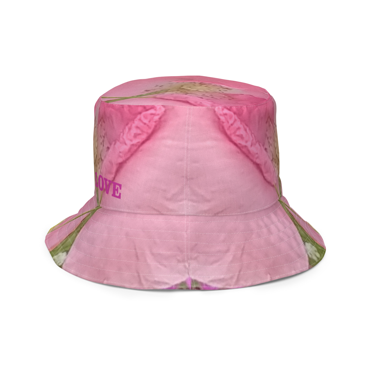 The FLOWER LOVE Collection - "Pretty Pink Poppies" Design Premium Reversible Bucket Hat - Pink Inside - Beach Hat, Gifts for Her