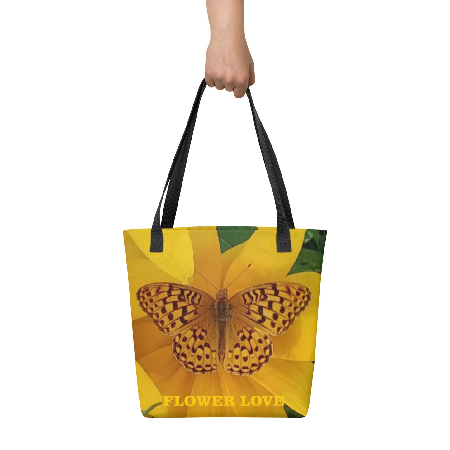The FLOWER LOVE Collection - "Butterfly Beauty" Design Tote Bag, Beach Bag, Chemo Bag