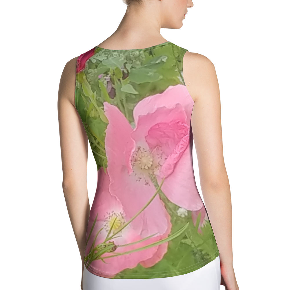 The FLOWER LOVE Collection - "Pretty Pink Poppies" Design Tank Top