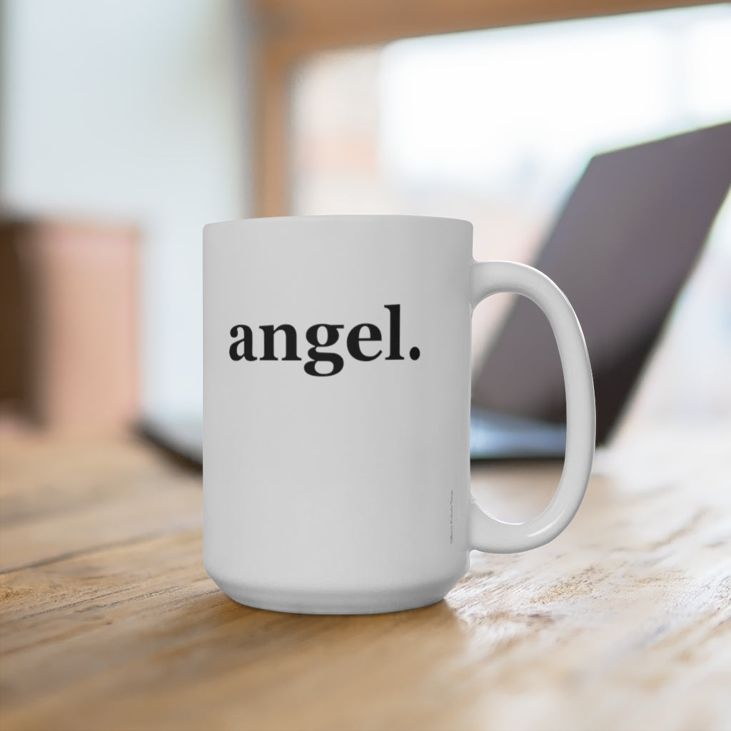 word love. - "angel." design 15 oz. ceramic mug