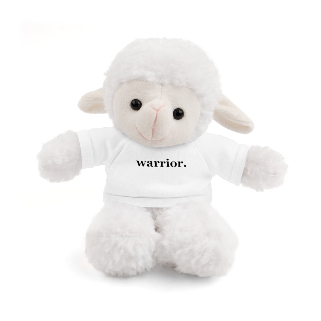 word love. - stuffed plushie animal with "warrior" design tee (6 different animals to choose from)