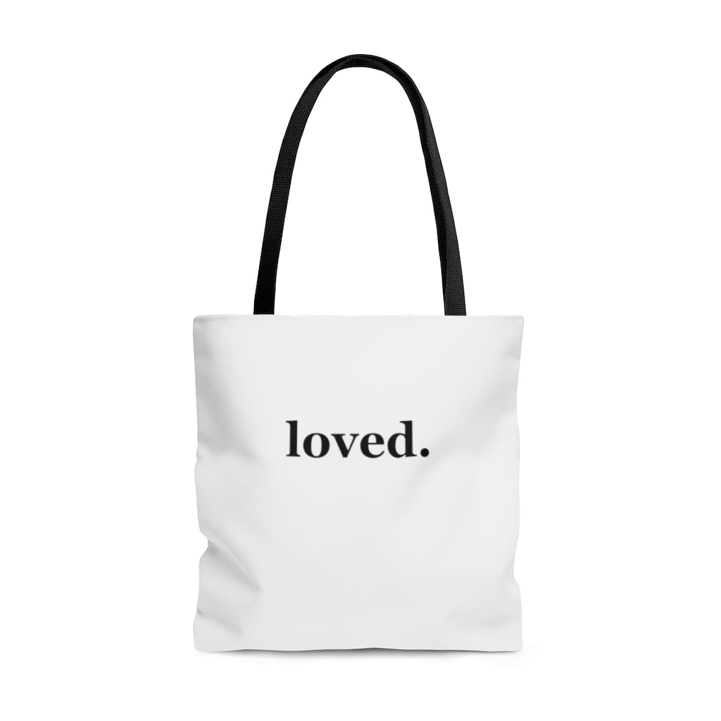 word love. - "loved." design tote bag - available in 3 sizes