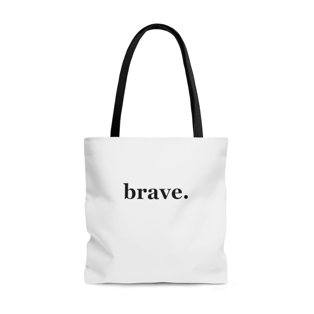 word love. - "brave." design tote bag - available in 3 sizes