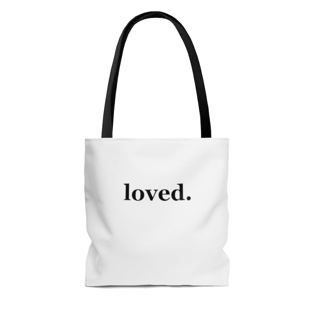 word love. - "loved." design tote bag - available in 3 sizes