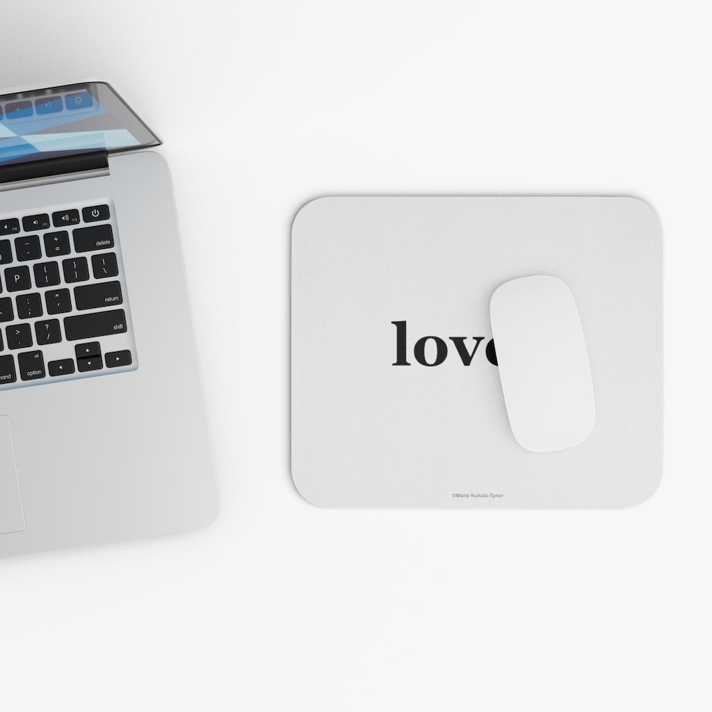 word love. - "loved." design mouse pad