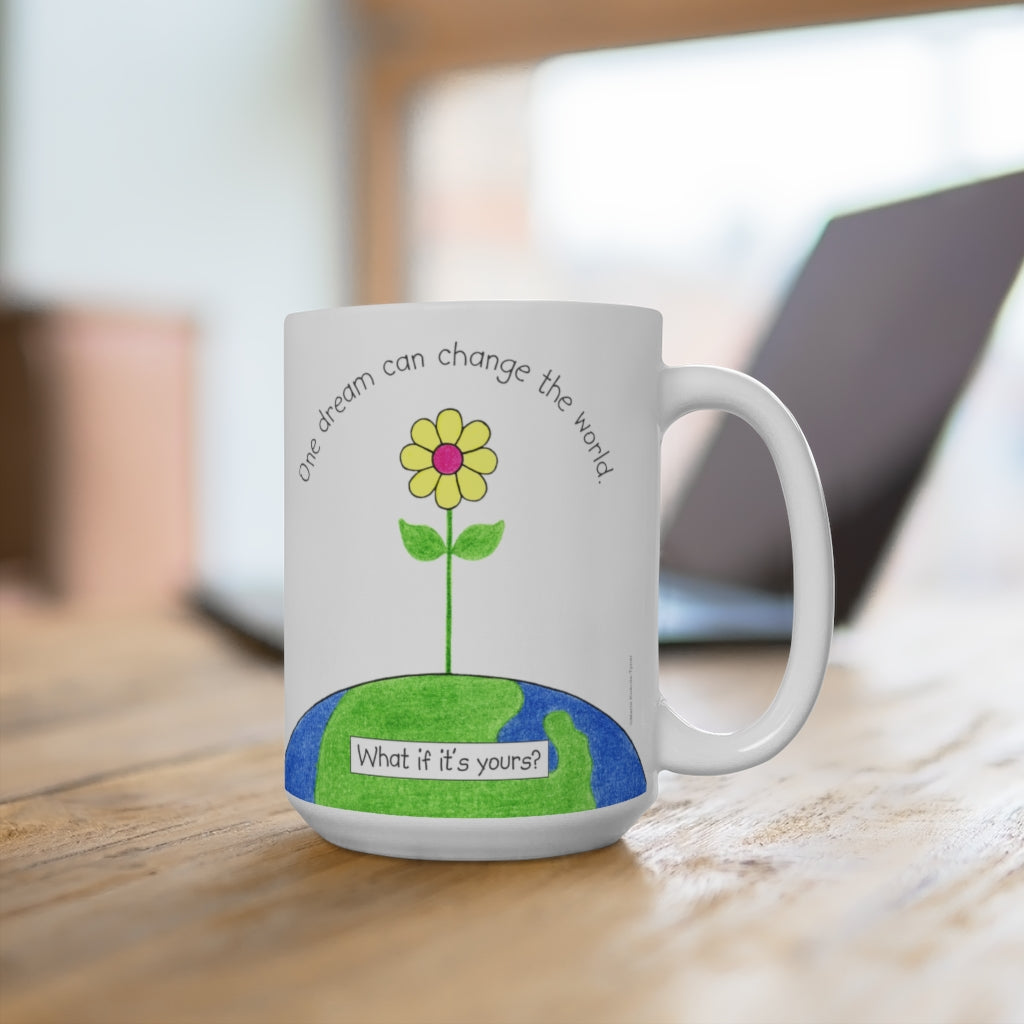 One Dream Large 15 oz. Ceramic Mug, Inspirational Mugs, Gifts for Kids Teens Adults