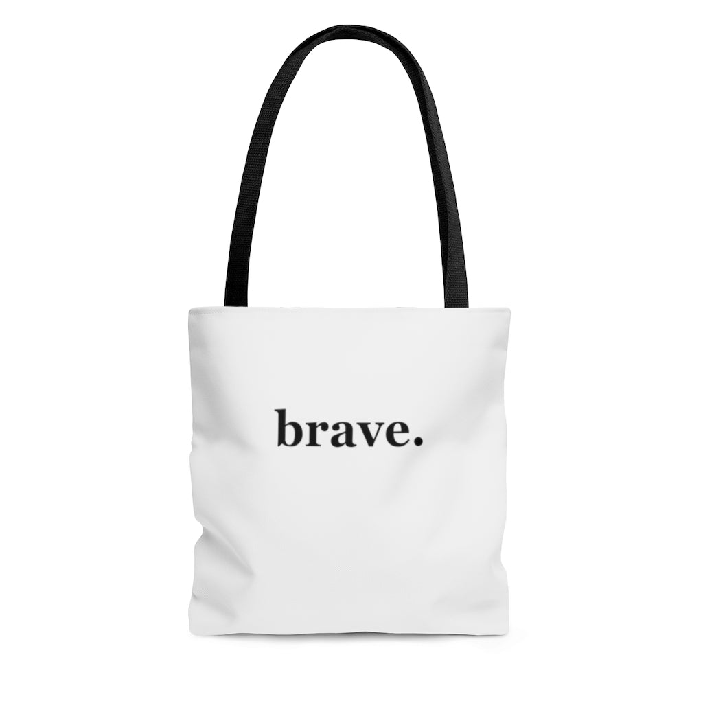 word love. - "brave." design tote bag - available in 3 sizes