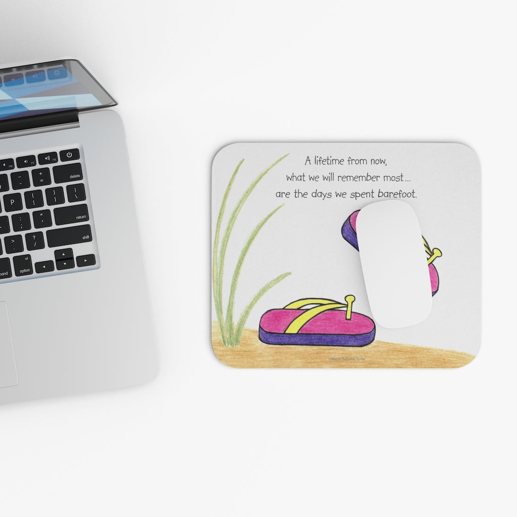 Pink Flip Flops Mouse Pad, Inspirational Mouse Pads, Gifts for Kids Teens Adults