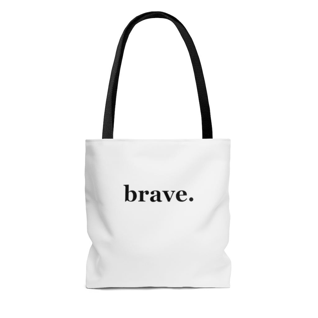 word love. - "brave." design tote bag - available in 3 sizes