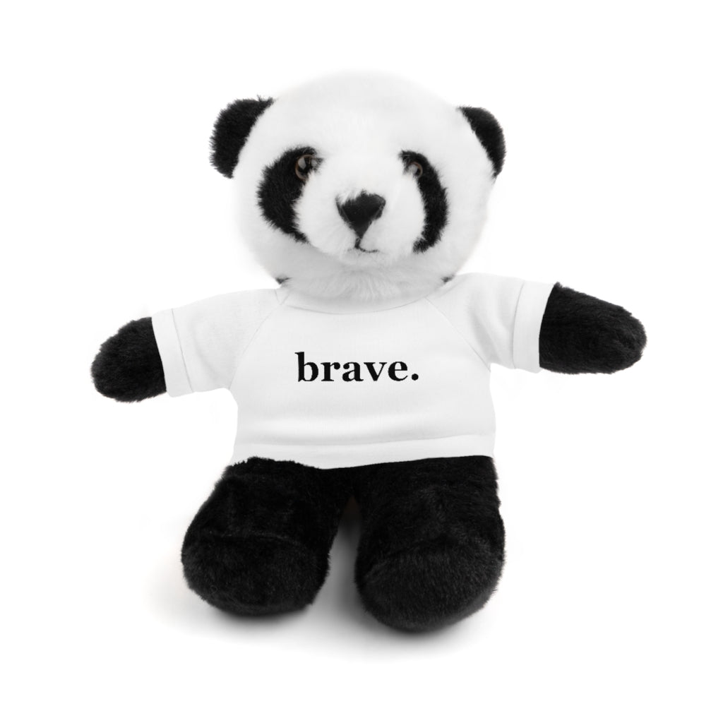 word love. - stuffed plushie animal with "brave." design tee (6 different animals to choose from)