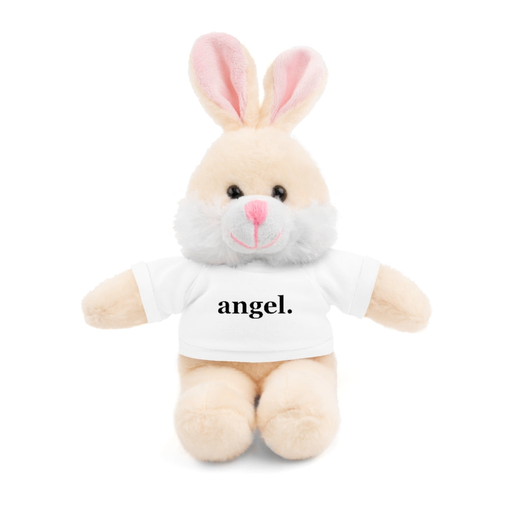 word love. - stuffed plushie animal with "angel." design tee (6 different animals to choose from)