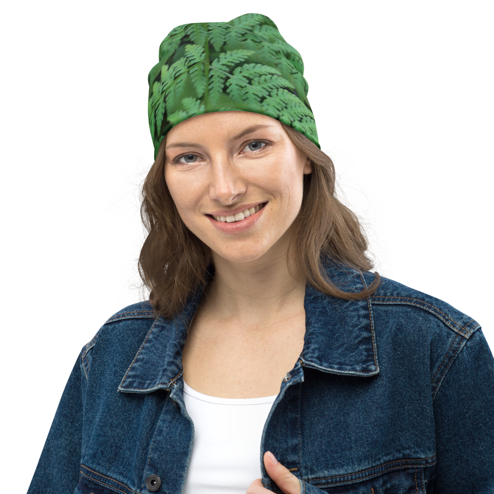 The EARTH LOVE Collection - "A Forest Fern" Design Beanie - Lightweight, Cute Chemo Hat