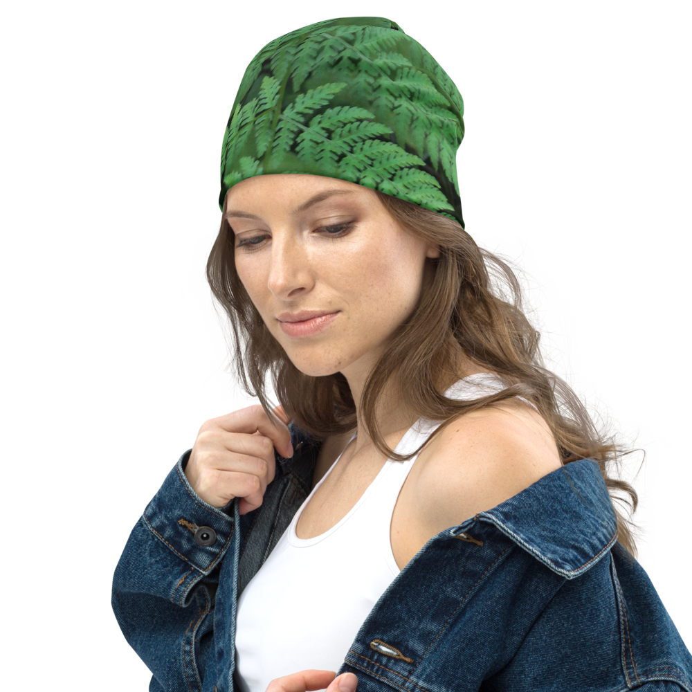 The EARTH LOVE Collection - "A Forest Fern" Design Beanie - Lightweight, Cute Chemo Hat
