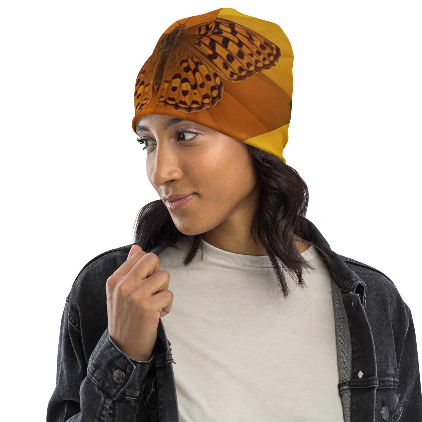 The FLOWER LOVE COLLECTION - "Butterfly Beauty" Design Beanie - Lightweight, Cute Chemo Hat