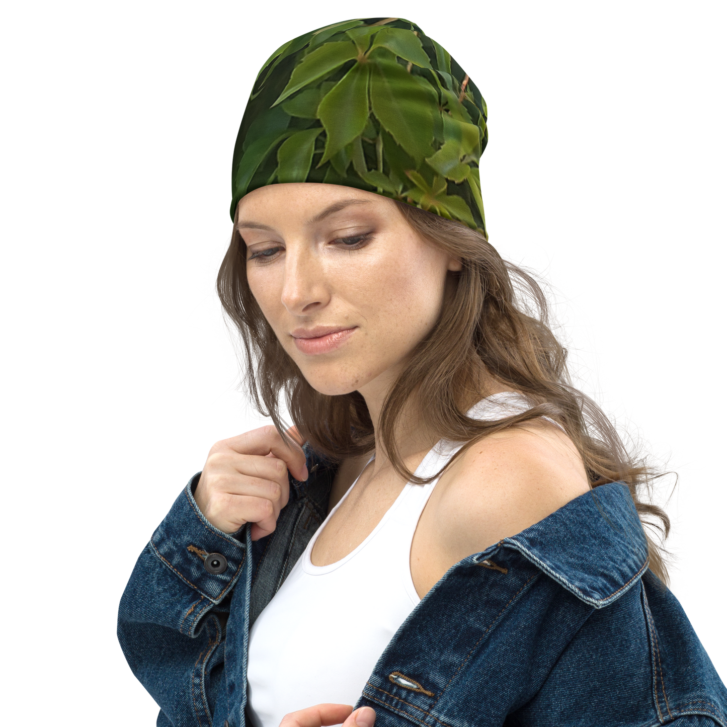 The EARTH LOVE Collection - "Valiant Virginia Creeper" Design Beanie - Lightweight, Cute Chemo HatAll-Over Print Beanie