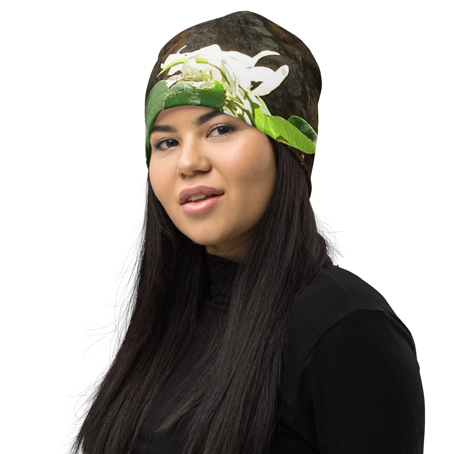 The EARTH LOVE Collection - "Bark & Blossom Bliss" Design Beanie - Lightweight, Cute Chemo Hat