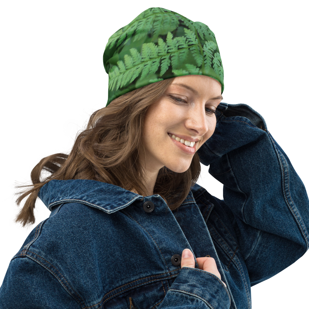 The EARTH LOVE Collection - "A Forest Fern" Design Beanie - Lightweight, Cute Chemo Hat