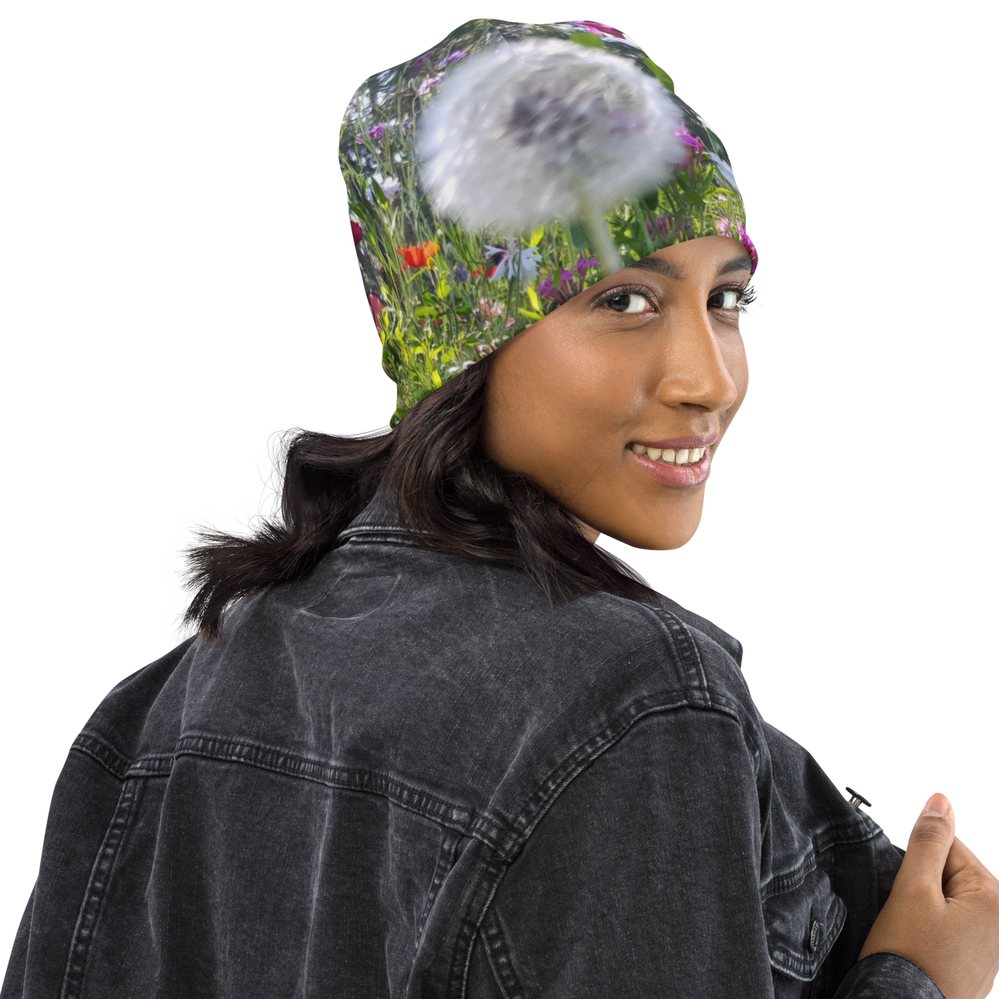 The FLOWER LOVE Collection - "Dreamy Dandelions" Design Beanie - Lightweight, Cute Chemo Hat