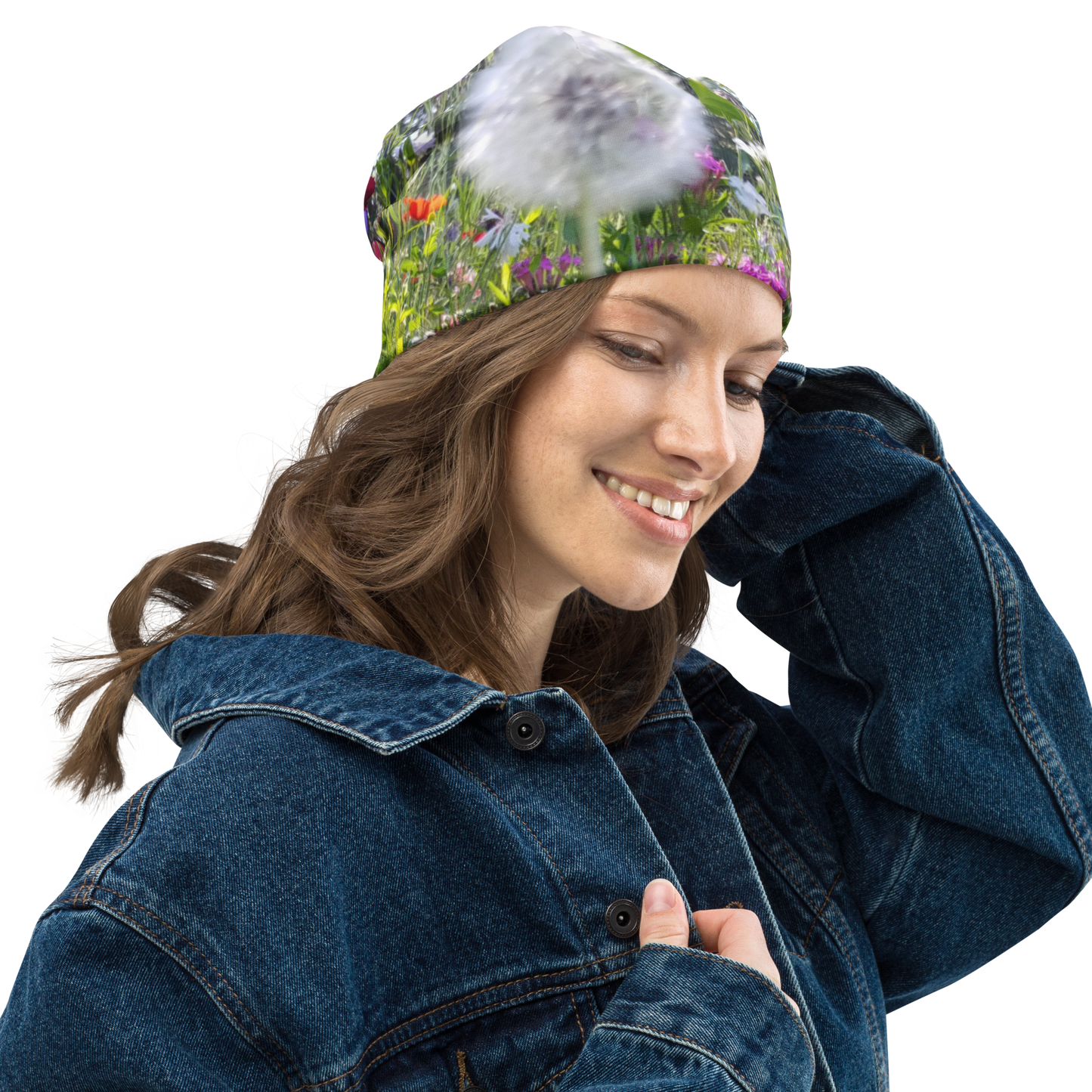 The FLOWER LOVE Collection - "Dreamy Dandelions" Design Beanie - Lightweight, Cute Chemo Hat