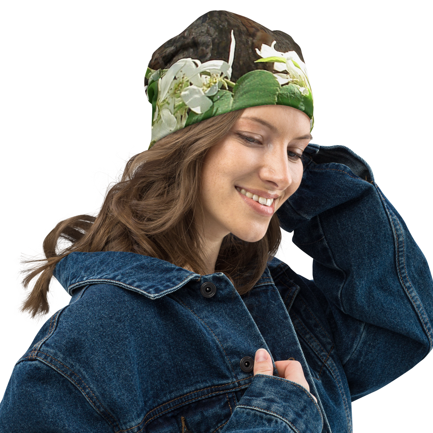 The EARTH LOVE Collection - "Bark & Blossom Bliss" Design Beanie - Lightweight, Cute Chemo Hat