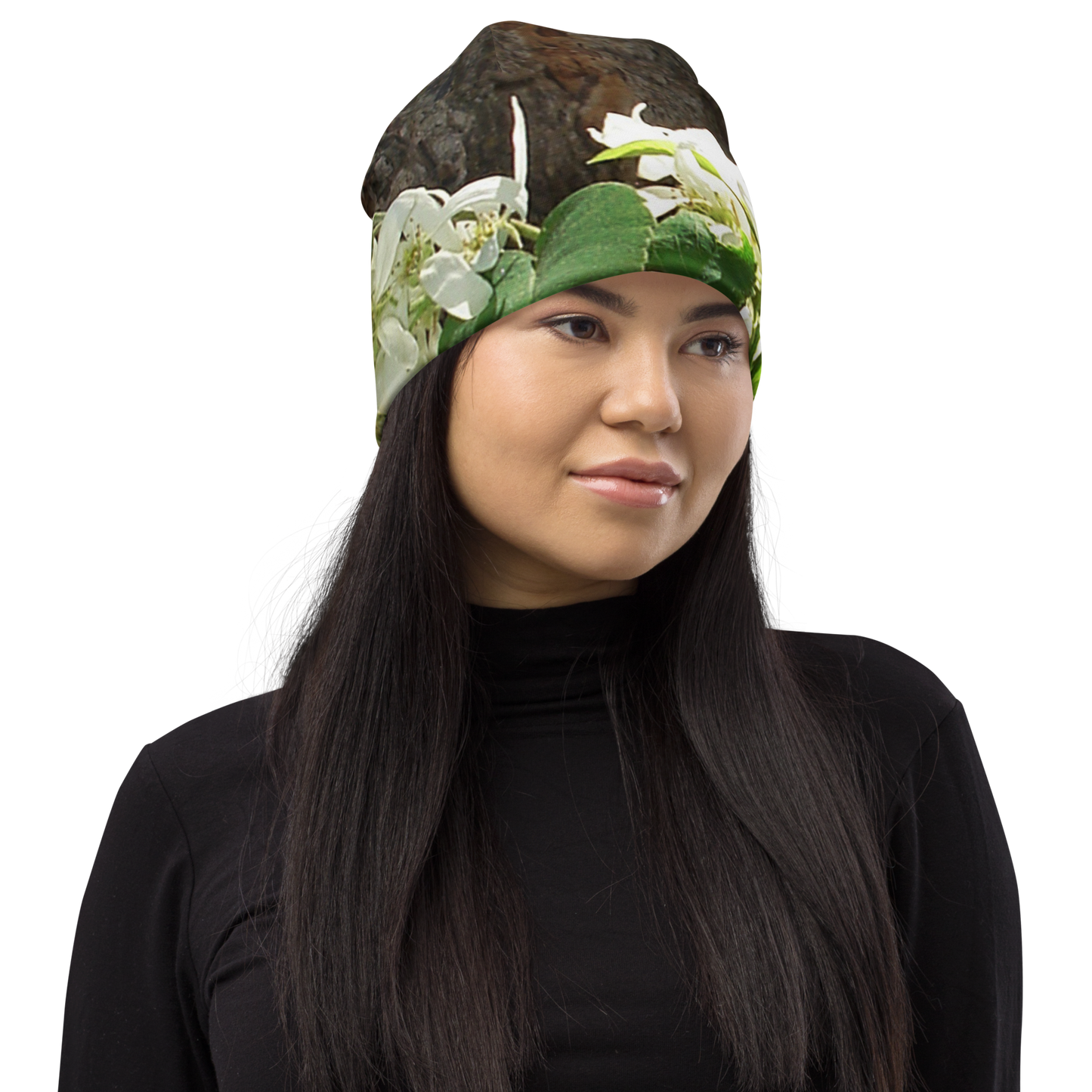 The EARTH LOVE Collection - "Bark & Blossom Bliss" Design Beanie - Lightweight, Cute Chemo Hat