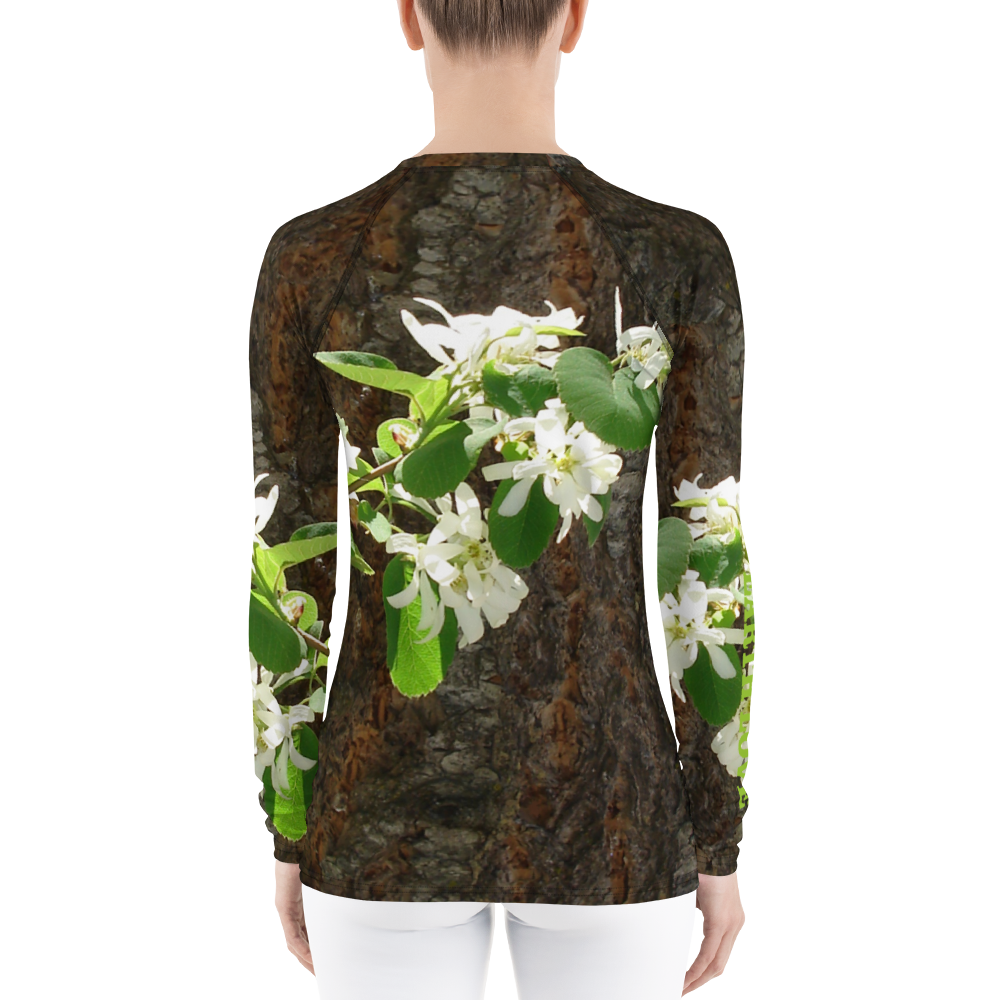 The EARTH LOVE Collection - "Bark & Blossom Bliss" Design Luxurious Women's Rash Guard