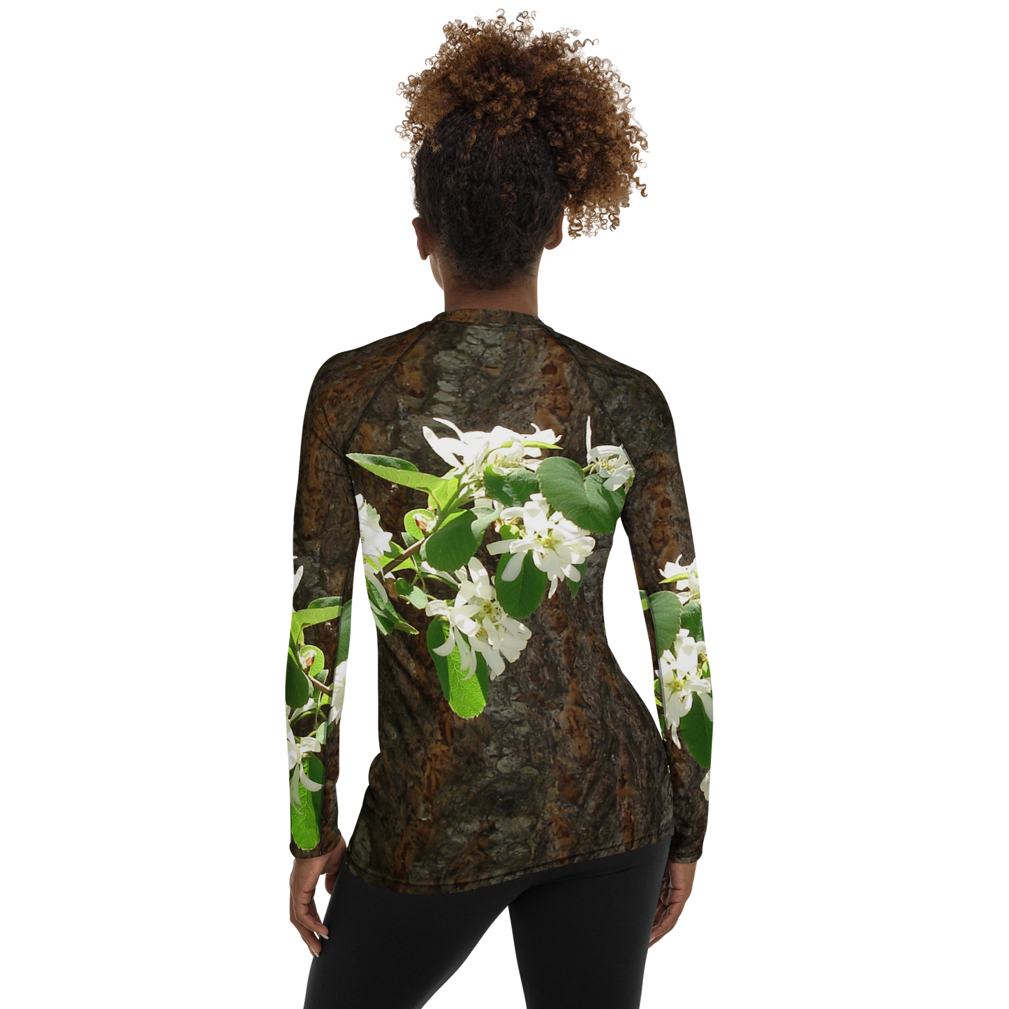 The EARTH LOVE Collection - "Bark & Blossom Bliss" Design Luxurious Women's Rash Guard