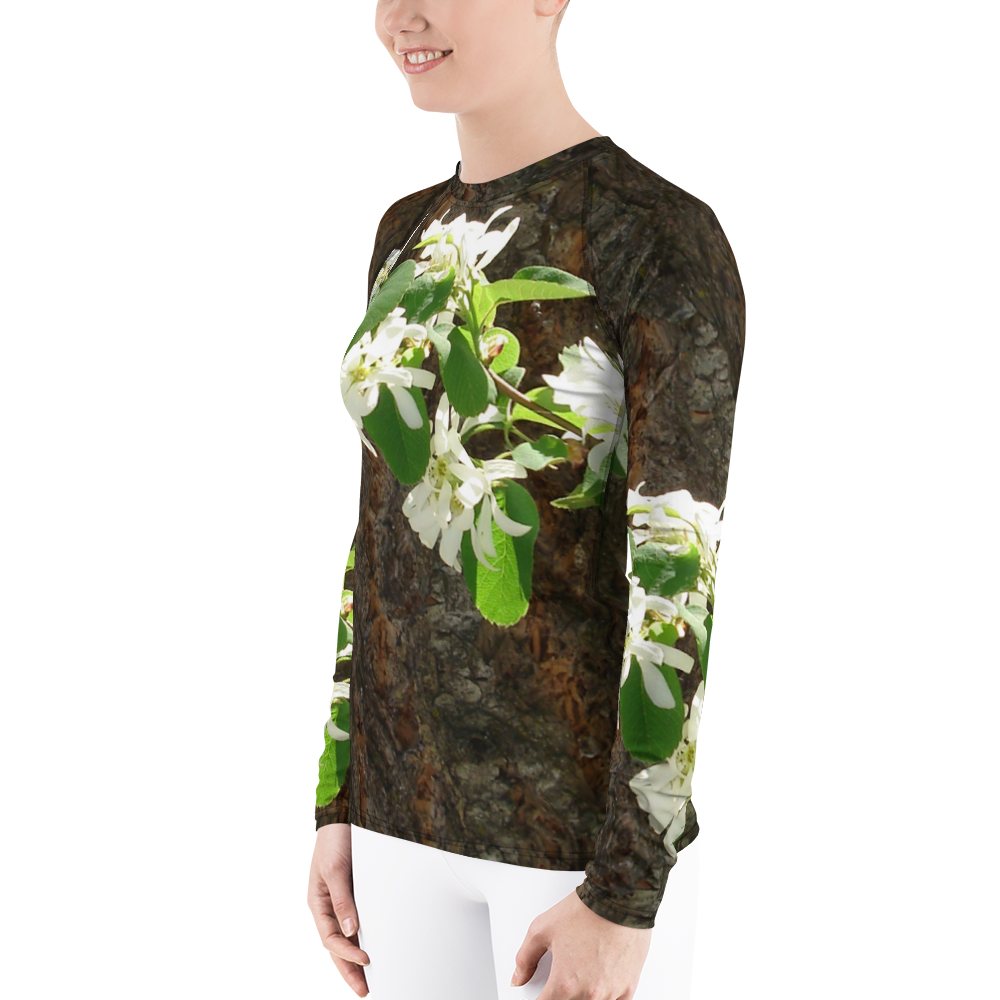 The EARTH LOVE Collection - "Bark & Blossom Bliss" Design Luxurious Women's Rash Guard
