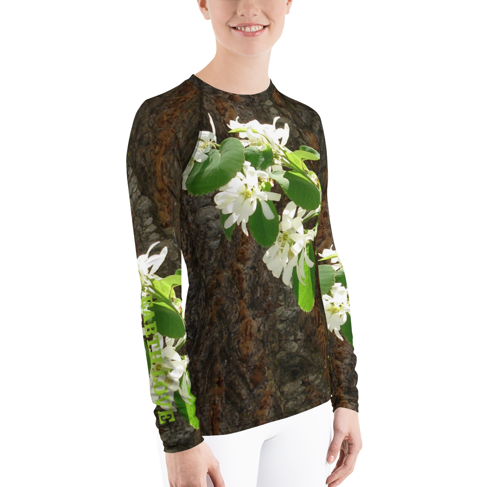 The EARTH LOVE Collection - "Bark & Blossom Bliss" Design Luxurious Women's Rash Guard