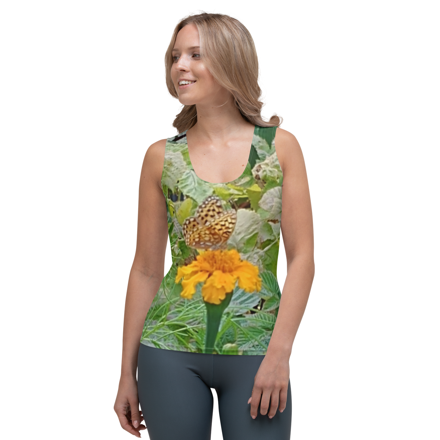 The FLOWER LOVE Collection - "Butterfly on a Bloom" Design Tank Top