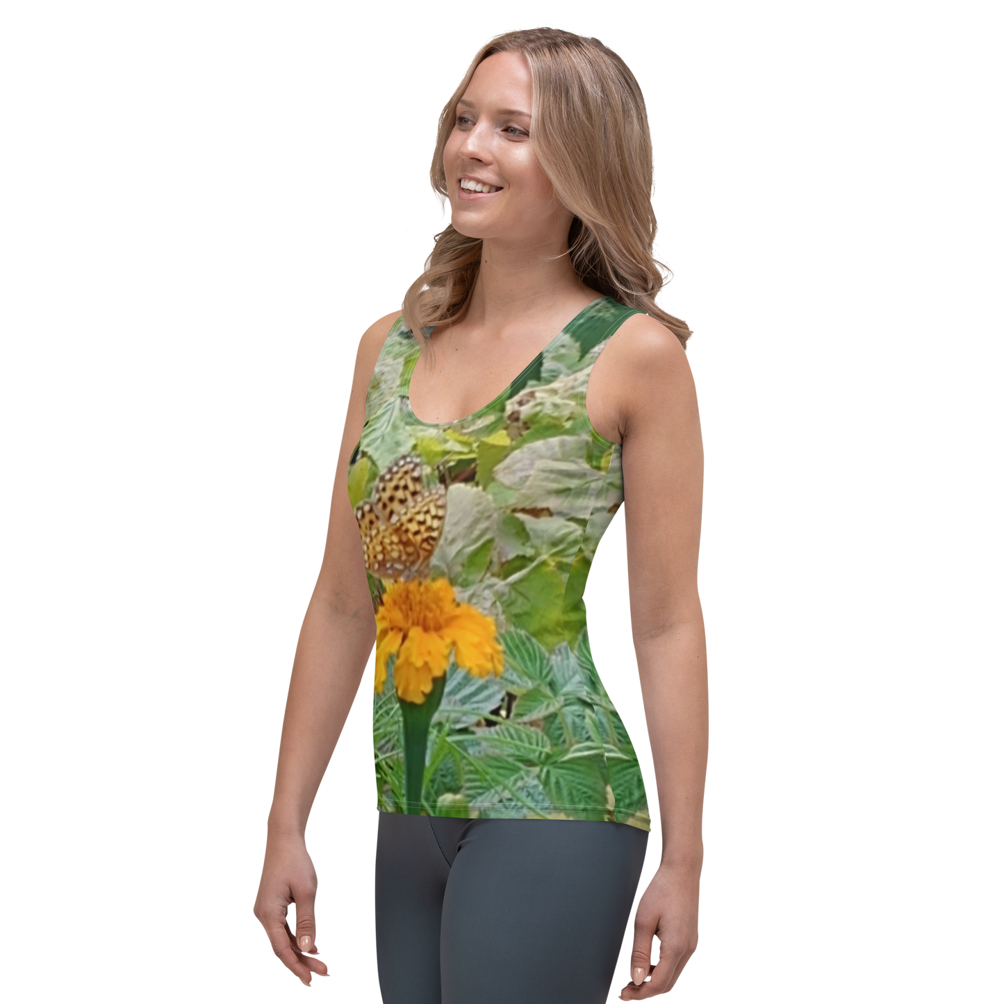 The FLOWER LOVE Collection - "Butterfly on a Bloom" Design Tank Top