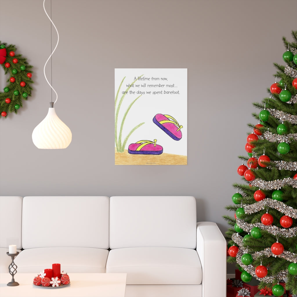 Pink Flip Flops Premium Matte Poster, Inspirational Posters, Posters for Kids Teens Adults
