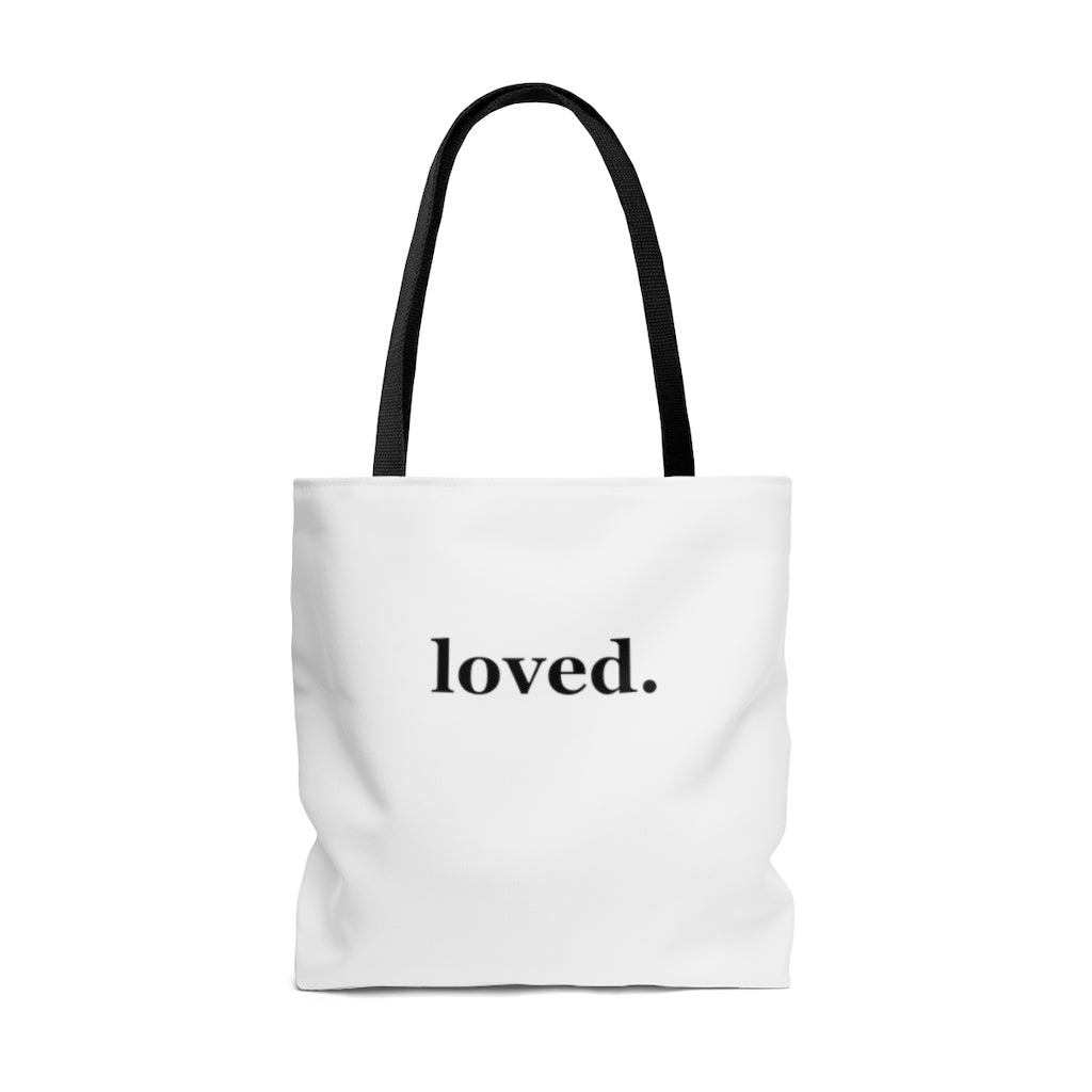 word love. - "loved." design tote bag - available in 3 sizes