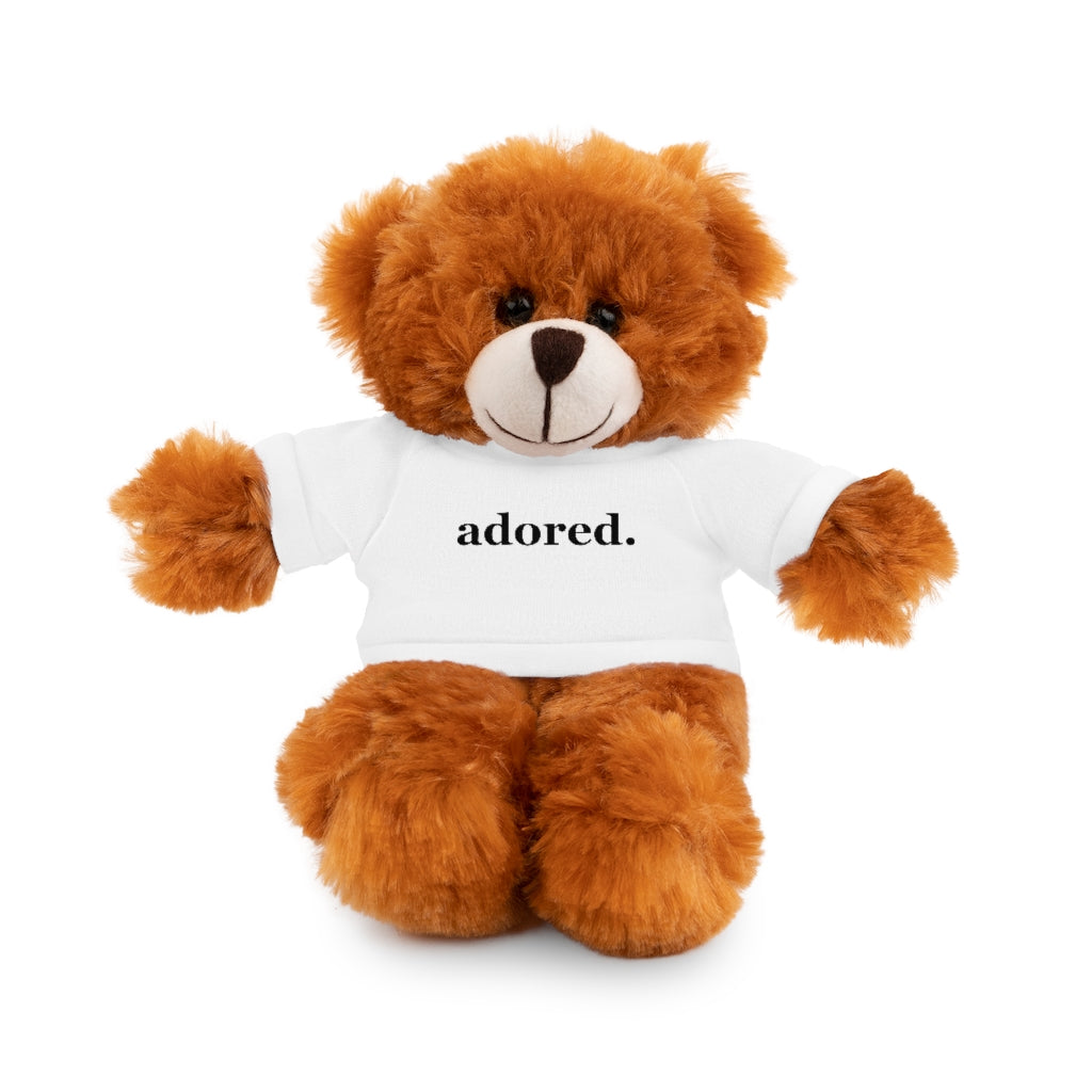 word love. - stuffed plushie animal with "adored." design tee (6 different animals to choose from)