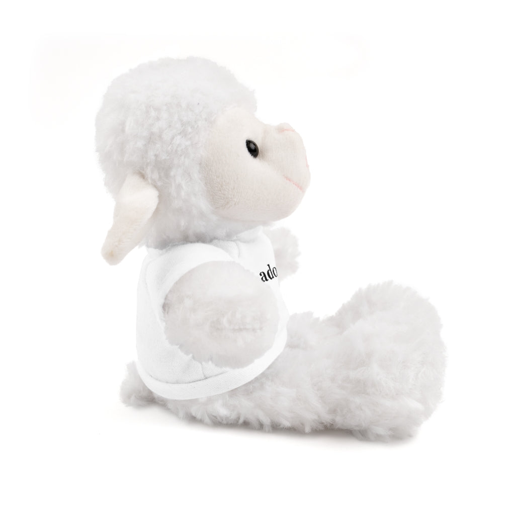 word love. - stuffed plushie animal with "adored." design tee (6 different animals to choose from)