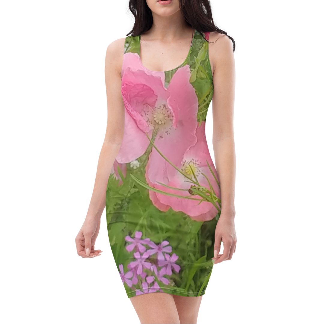 The FLOWER LOVE Collection - "Pretty Pink Poppies" Design Tank Dress