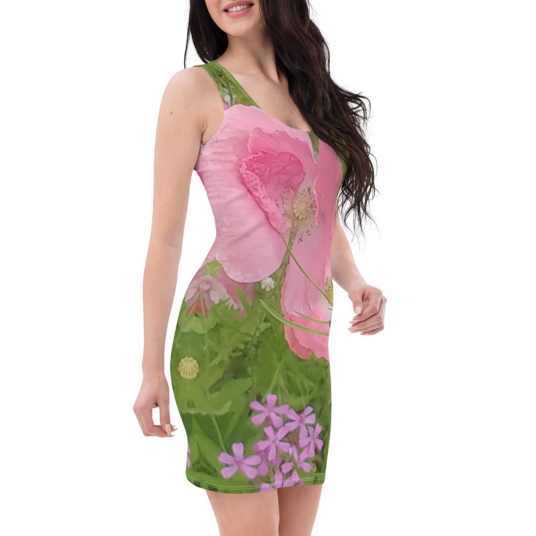 The FLOWER LOVE Collection - "Pretty Pink Poppies" Design Tank Dress