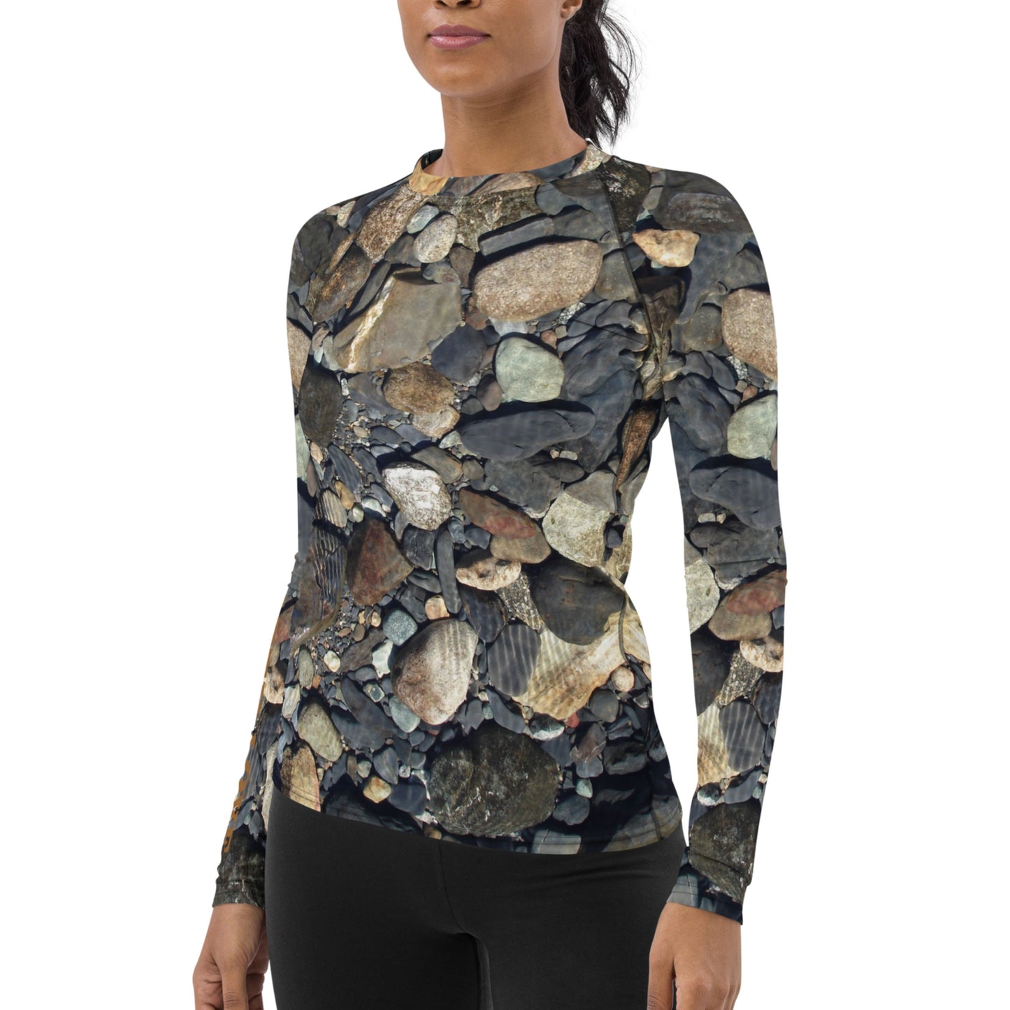 The EARTH LOVE Collection - "Rock Renaissance" Design Luxurious Women's Rash Guard, Sun Protective Clothing, Sports & Fitness Clothing