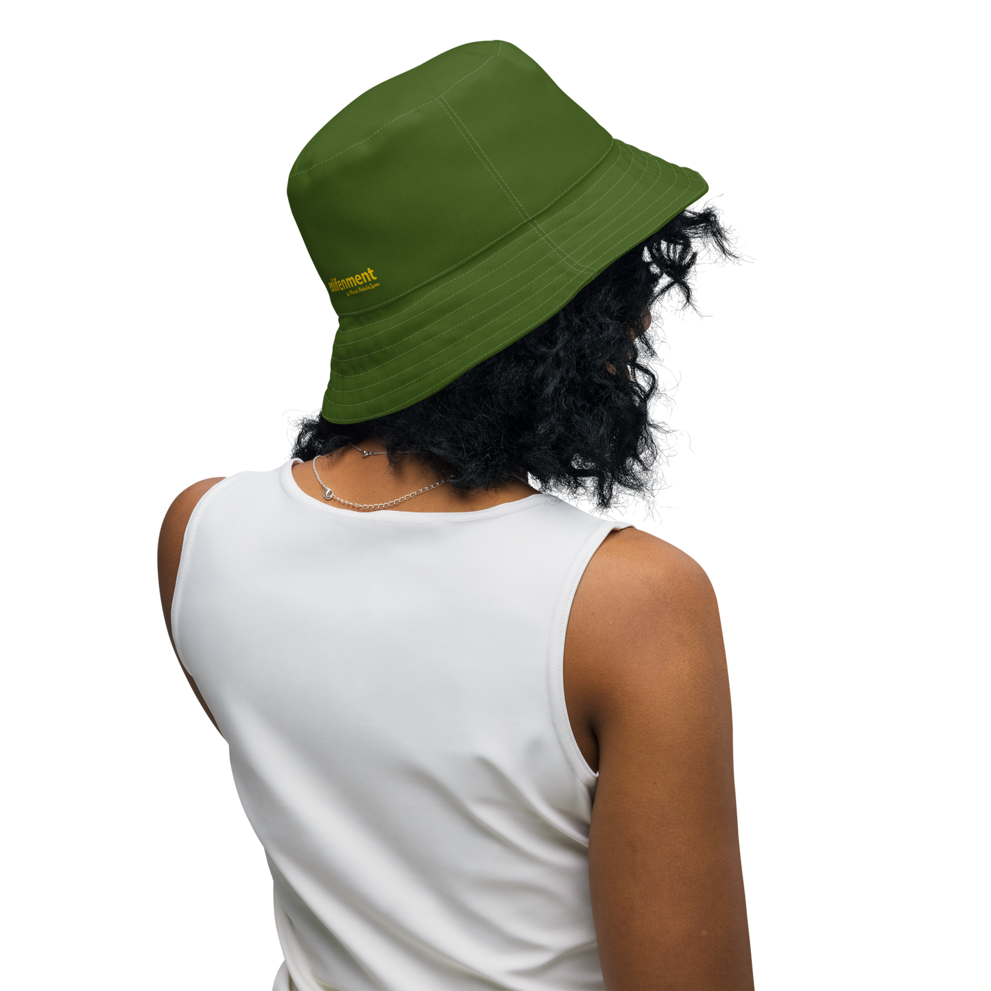 The FLOWER LOVE Collection - "Daisy Daydreams" Design Premium Reversible Bucket Hat - Dark Green Inside - Beach Hat, Gifts for Her