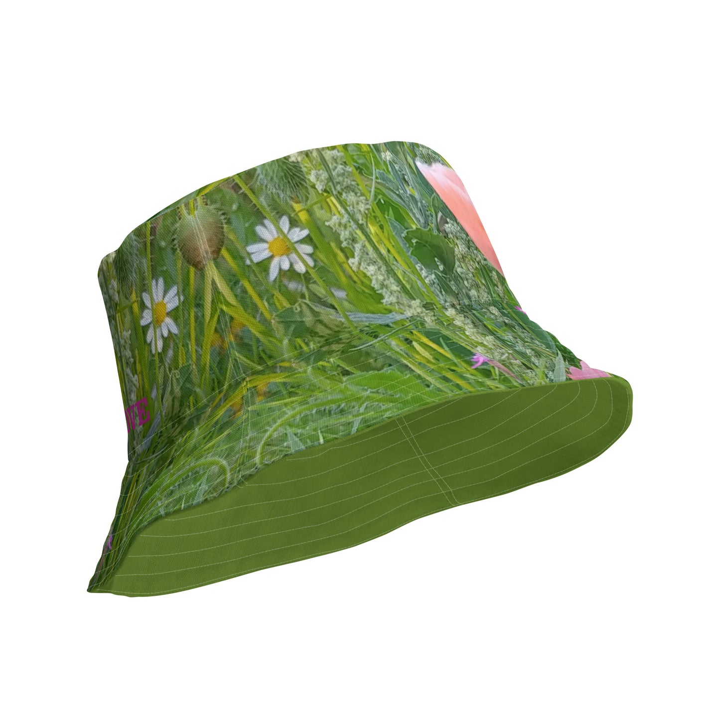The FLOWER LOVE Collection - "Wildflower Wonder" Design Premium Reversible Bucket Hat - Green Inside - Wildflower Hat, Gifts for Her
