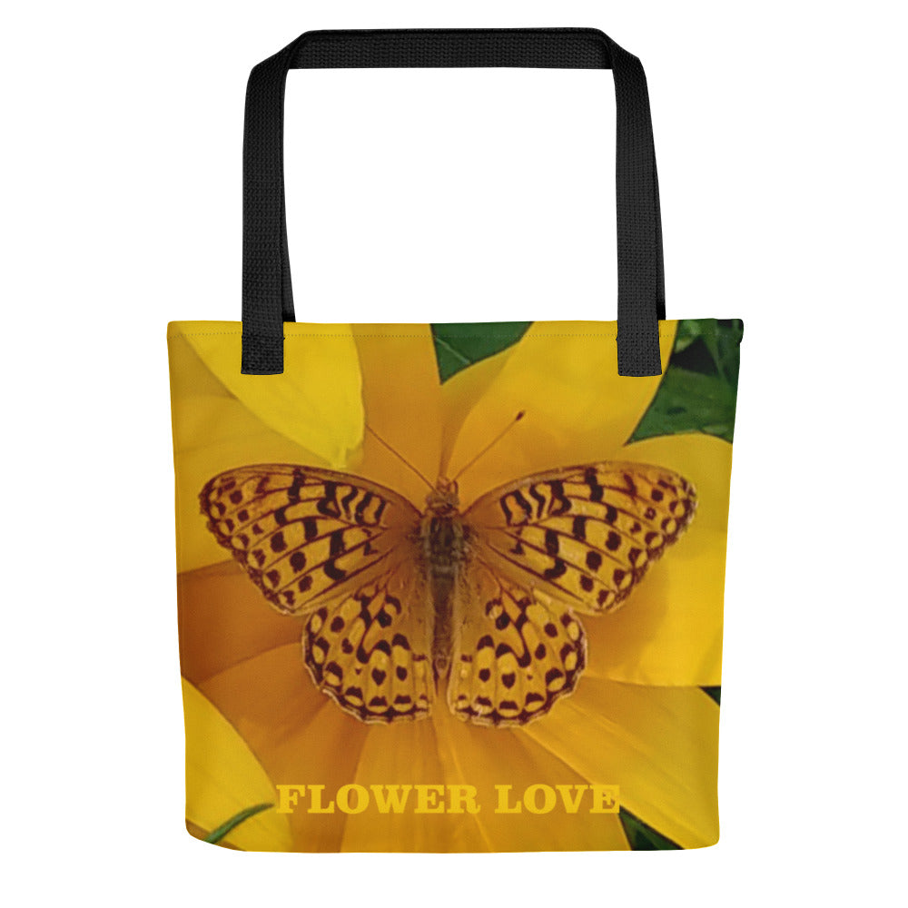 The FLOWER LOVE Collection - "Butterfly Beauty" Design Tote Bag, Beach Bag, Chemo Bag