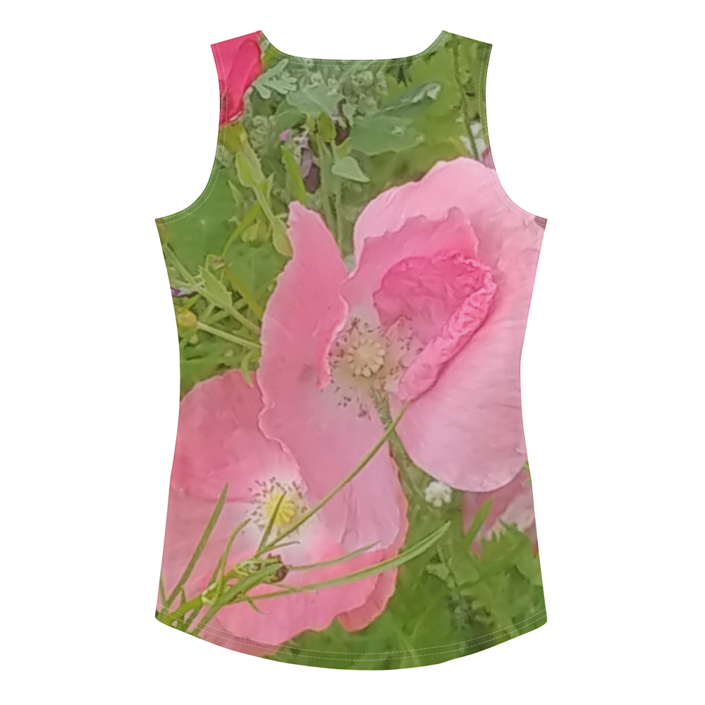 The FLOWER LOVE Collection - "Pretty Pink Poppies" Design Tank Top