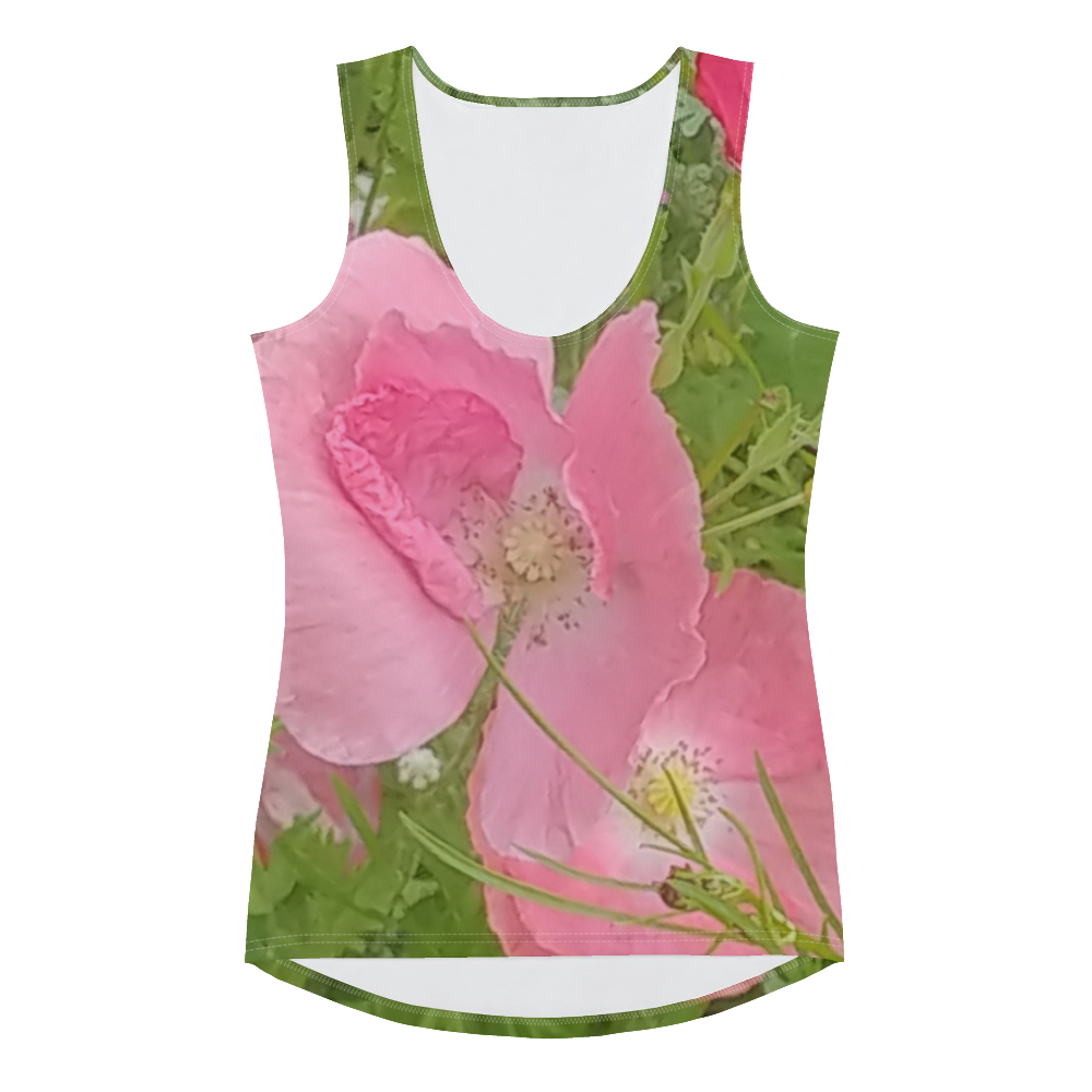 The FLOWER LOVE Collection - "Pretty Pink Poppies" Design Tank Top