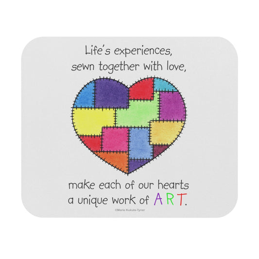 Patchwork Heart Mouse Pad, Inspirational Mouse Pads, Gifts for Kids Teens Adults